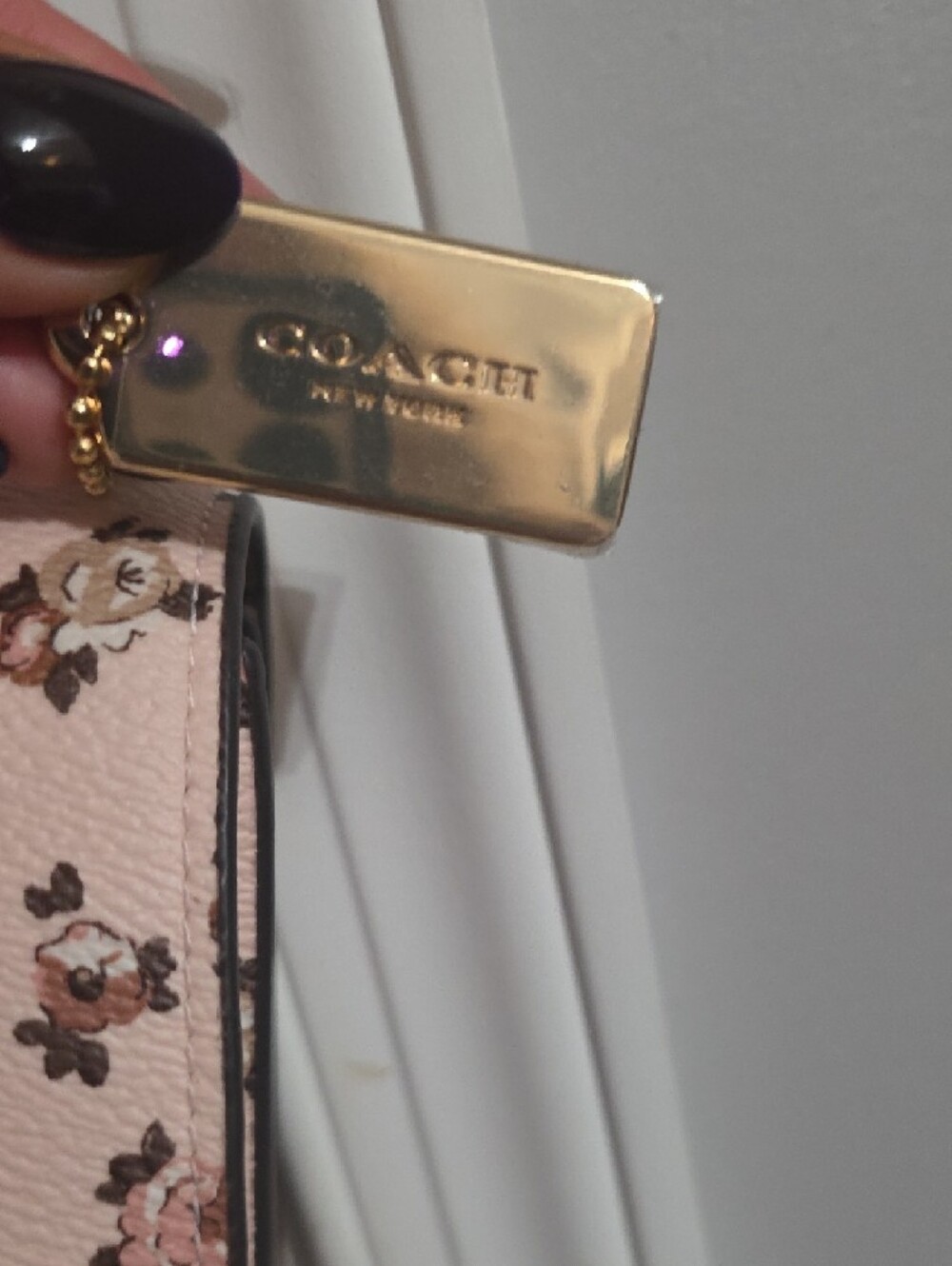 NWOT Coach Blush Pink Floral Chain Crossbody Bag - Picture 3 of 6